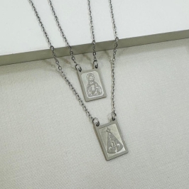 Escapulário Nossa senhora + Cristo Steel