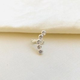 Piercing 5 esferas cravejadas