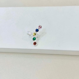 Piercing 5 esferas cravejadas colors