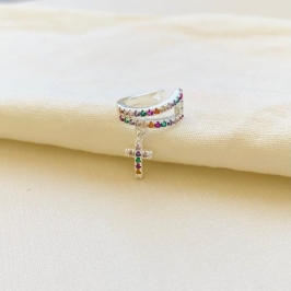 Piercing cravejado cruz colors