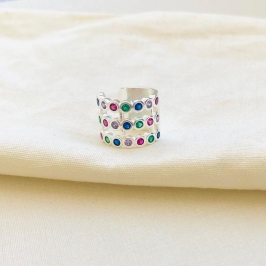 Piercing fake 3 linhas cravejadas colors