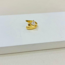 Piercing fake coração liso e ponto de luz