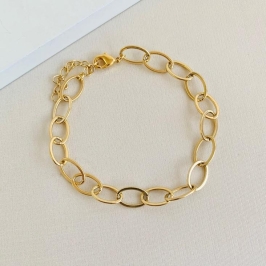 Pulseira elos ovais finos