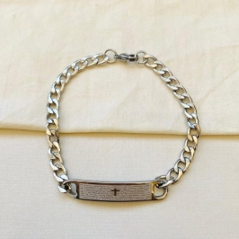 Pulseira Grumet com chapa Pai Nosso