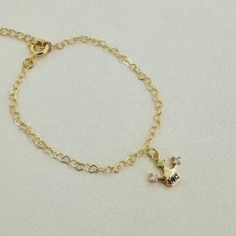 Pulseira Infantil Coroa Cravejada Colors