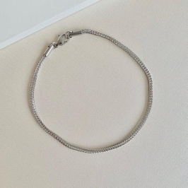 Pulseira masculina grumet quadrada fina aço