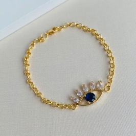 Pulseira olho grego lux azul