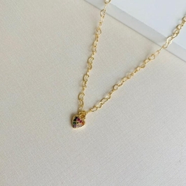 Tornozeleira coraçãozinho gravejado