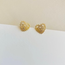 Brinco coração de mini quadrados