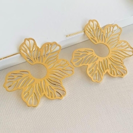 Brinco luxo orgânico 6 folhas