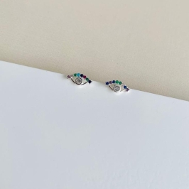 Brinco olho cravejado com zirconia