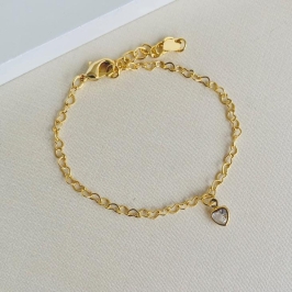 Pulseira Infantil Coração Ponto de Luz