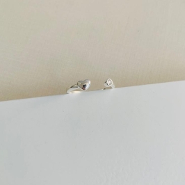 Anel coração e ponto de luz ajustavel