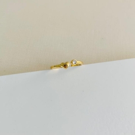 Anel coração e ponto de luz ajustavel