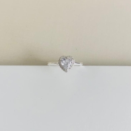 Anel coração zirconia