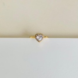 Anel coração zirconia