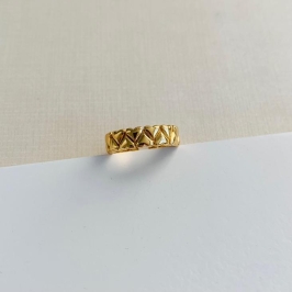 Anel corações lisos grande