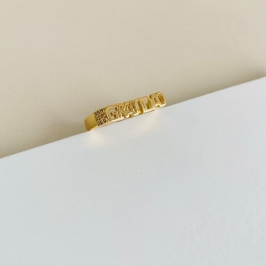 Anel GRATIDÃO lateral cravejada