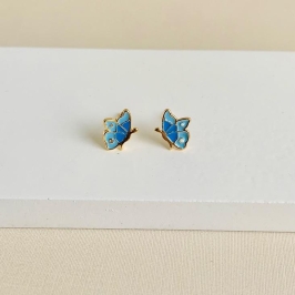 Brinco borboleta azul