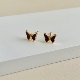 Brinco borboleta lilas