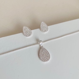 Conjunto gota G cravejada