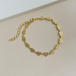 Pulseira corações diamantados