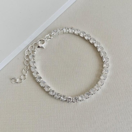 Pulseira riviera luxo zircônias quadradas