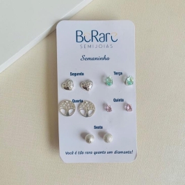 Semaninha charme coração com cruz pérola árvore da vida