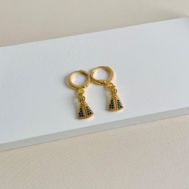 Brinco argolinha nossa senhora pequena manto azul