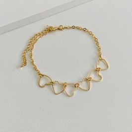 Pulseira corações vazados