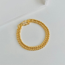 Pulseira luxo grumet fecho gaveta cruz cravejada