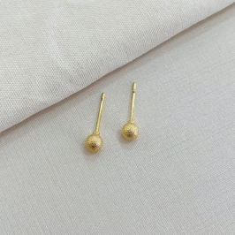 Brinco Bolinha Texturizada Gold PP