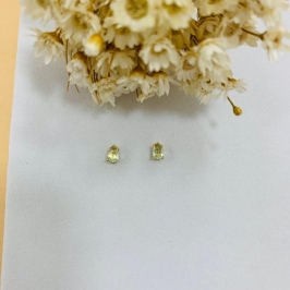 Brinco gota verde água dourada p