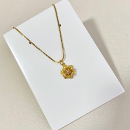 Colar 12 pétalas e topo cravejado