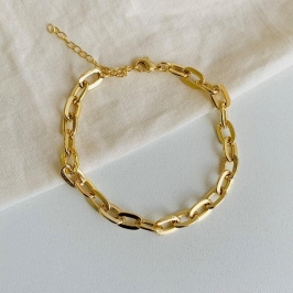 Pulseira cadeado achatado