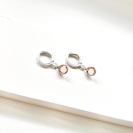 Argolinha zirconia rose