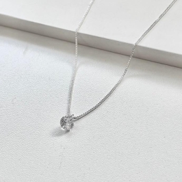 Colar brilho ponto de luz banho em prata