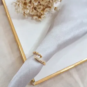 Anel falange cravejado com zircônia