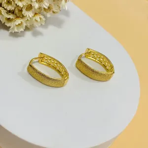 Argola detalhe áspero oval grossa