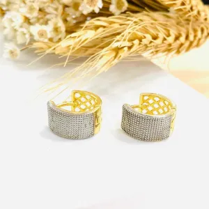 Argola luxo redonda com ródio