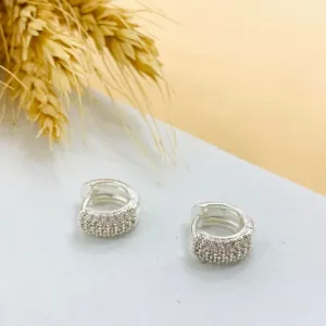 Argolinha cravejada 4 filheiras prata