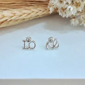 Brinco love separado banho em prata