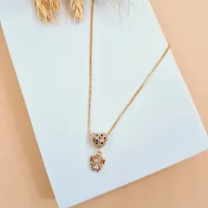 Colar Coração E Menina Cravejados