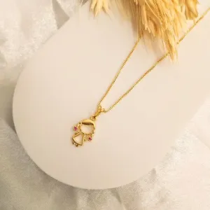 Colar filha zircônia rosa