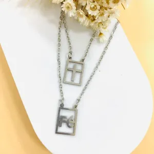 Escapulário Steel Fé + Cruz