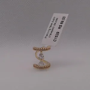 Piercing fake duplo cravejado deusas