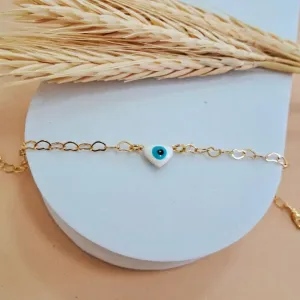 Pulseira corações com olho grego