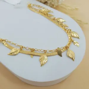 Pulseira fita com folhas