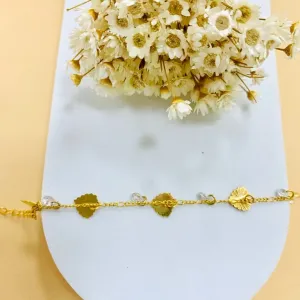 Pulseira folhas e pontos de luz