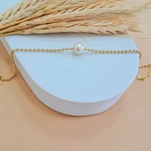 Pulseira pérola em elos bolinhas